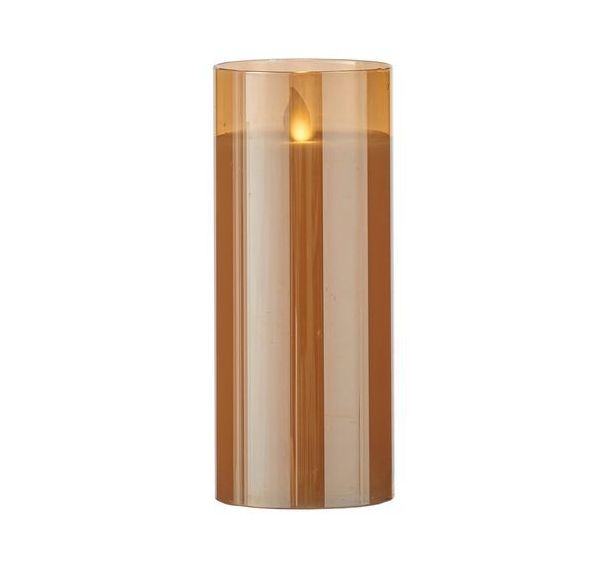 Bougie décorative Or sur baterrie - h17,5xd7,5cm