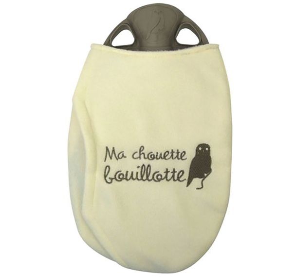 Bouillotte chouette avec housse polaire