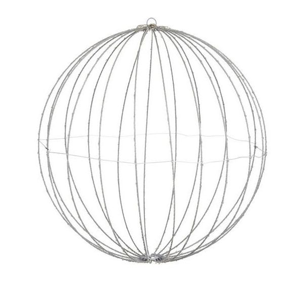Boule décorative blanche 400led IP44 avec minuterie - d60cm
