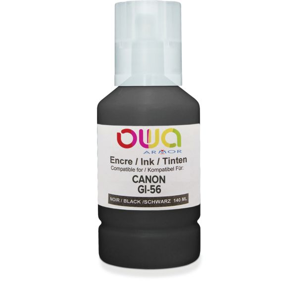 Bouteille d'encre compatible Canon GI-56 - Noir