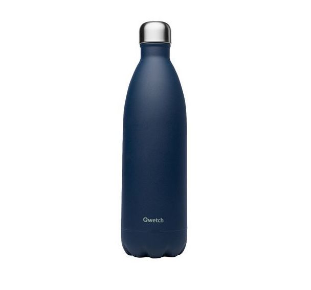 Bouteille isotherme 1L bleu garnite - Qwetch