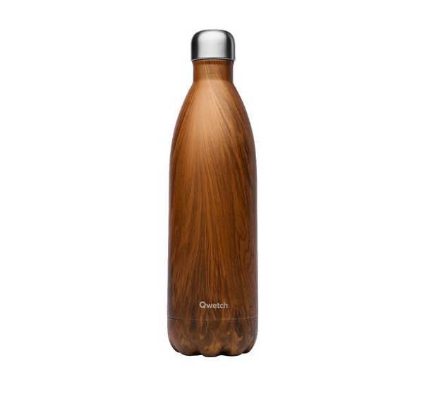 Bouteille isotherme 1L wood - Qwetch
