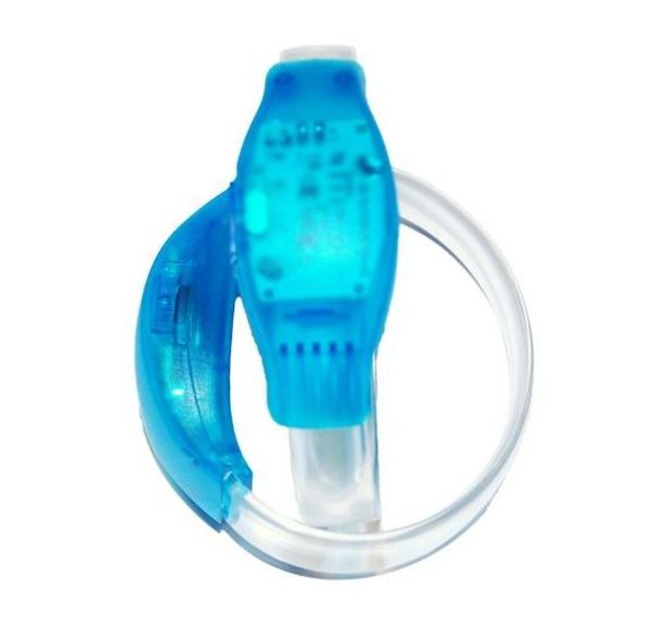 Bracelet lumineux LED avec activation sonore - Bleu