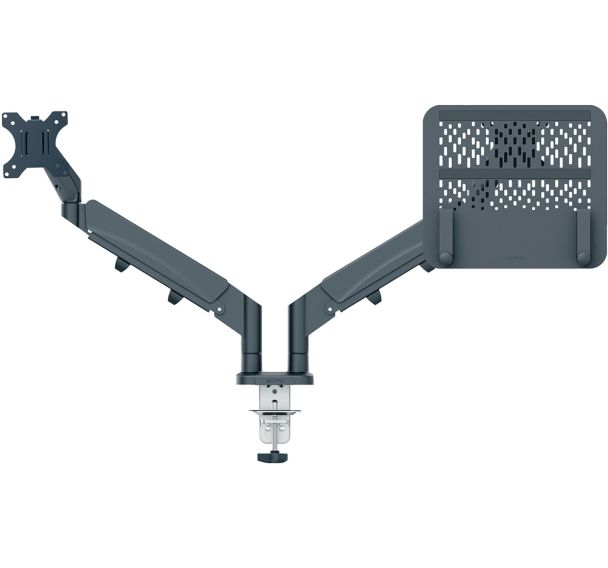 Bras double pour écran et ordinateur portable - Noir - Leitz
