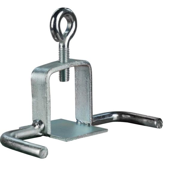 Bride de fixation galvanisée avec crochets pour tube support