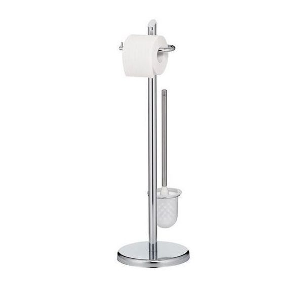 Brosse WC en métal chromé