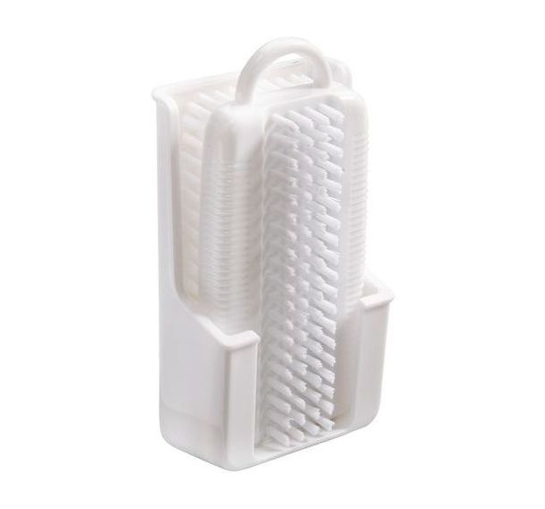 Brosse à ongles avec support blanc