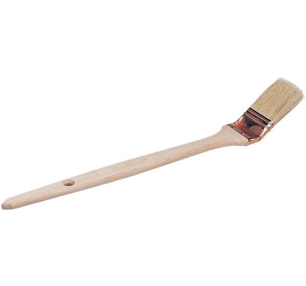 Brosse à radiateur coudée sur plat - Manche en bois