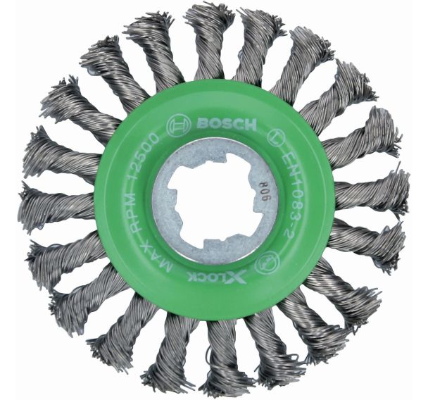 Brosse circulaire à fils torsadés inox X-LOCK