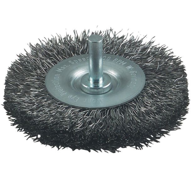 Brosse circulaire diamètre 100mm à fils acier 0,2mm