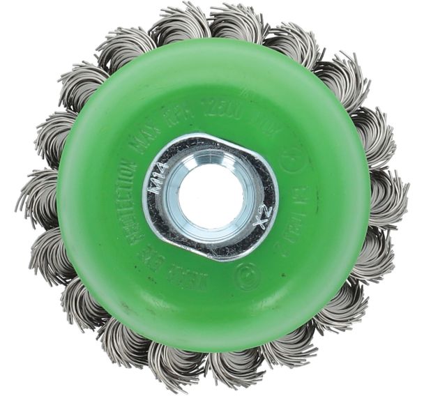Brosse coupe pour meuleuse fil torsadé 0,5 inox - Norton