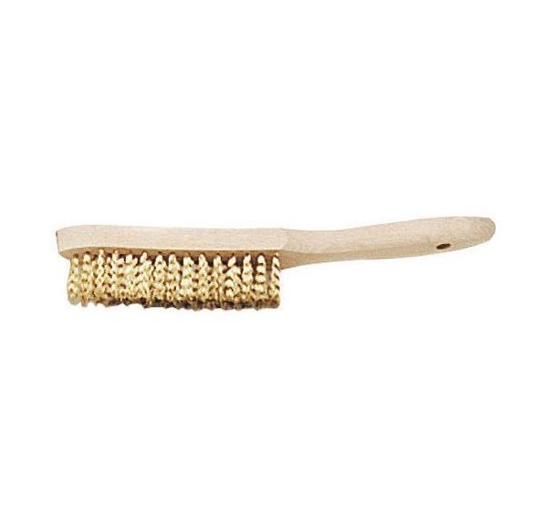 Brosse métallique à manche 4 rangs fil en acier - Mondelin