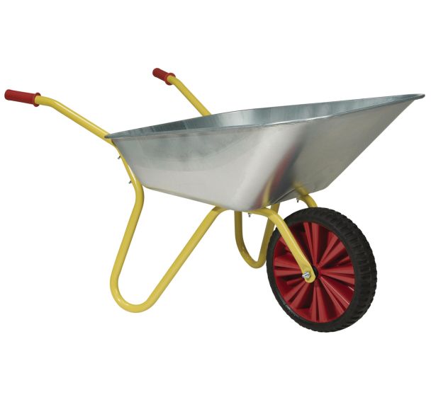 Brouette de jardin cuve galvanisée 100 L/150 kg - Roue flexlite 16''