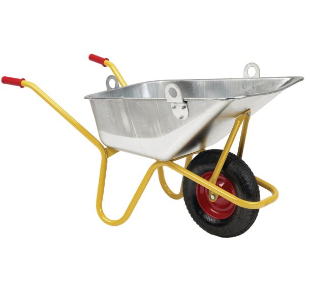 Brouette pour béton avec anneaux de levage 110 L/250 kg - Roues pneumatiques