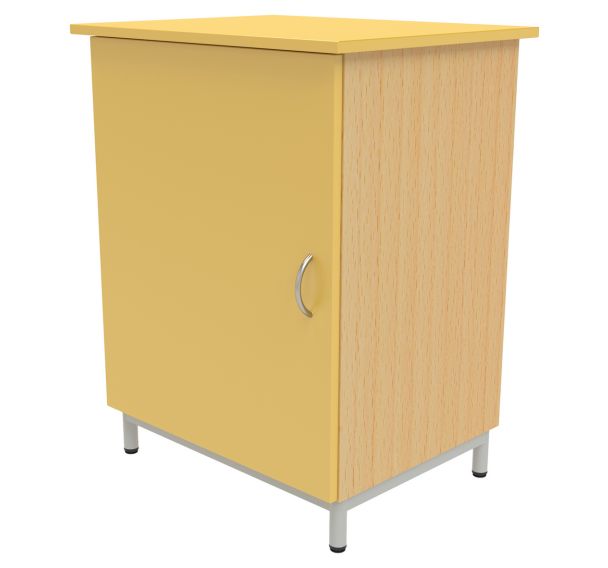 Buffet 1 porte mélaminé socle 4 pieds