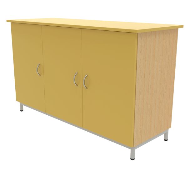Buffet 3 portes mélaminé socle 4 pieds