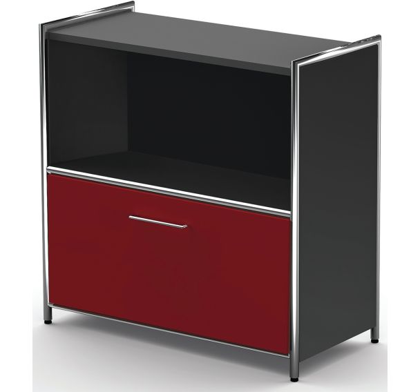 Buffet Artline, large avec 1 tiroir (rouge), L 800 x P 380 x H 780 mm