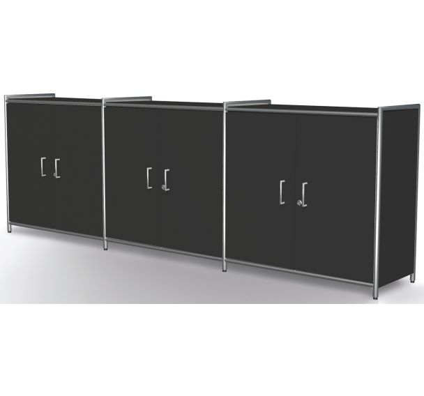 Buffet Artline, large avec portes, L 2360 x P 380xH 780 mm, 2 etageres