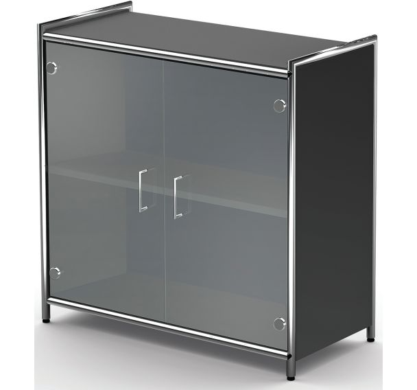 Buffet Artline, large avec portes (verre), L 800 x P 380 x H 780 mm