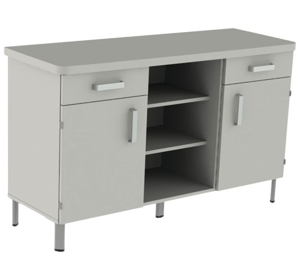 Buffet Danaé Signature 2P 2T 1 niche structure mélaminé plateau strat Mobidecor