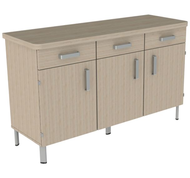 Buffet Danaé Signature 3P 3T structure mélaminé plateau stratifié Mobidecor