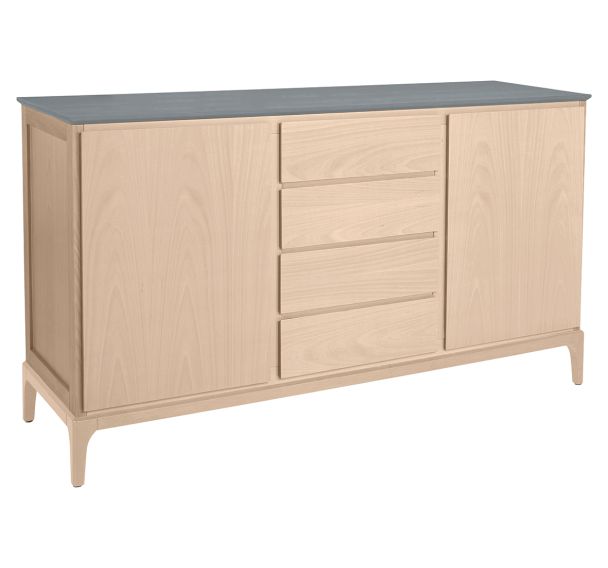 Buffet Mona 2 portes 4 tiroirs plateau stratifié Sunset Creation