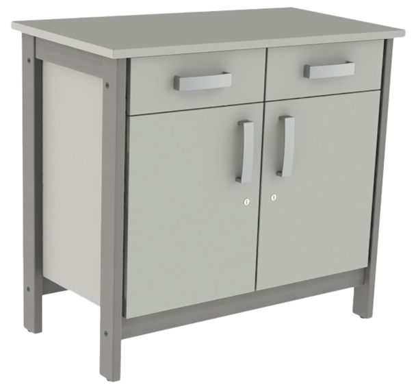 Buffet Swing 2 portes 2 tiroirs mélaminé avec serrures Mobidecor