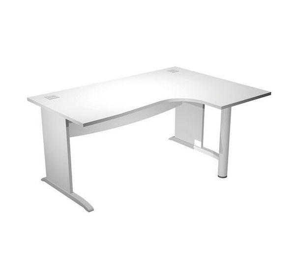 Bureau 90 ° droit à pieds L bois et renfort métal Visual - Artarredi