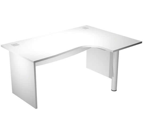 Bureau 90° droit à pieds panneaux et renfort métal Visual - Artarredi