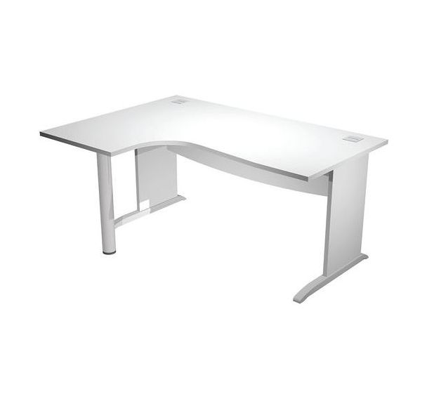 Bureau 90° gauche à pieds L bois et renfort métal Visual - Artarredi