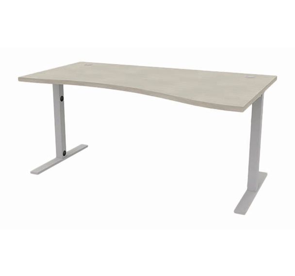 Bureau IDEA vague retour à droite 180 cm pied fixe