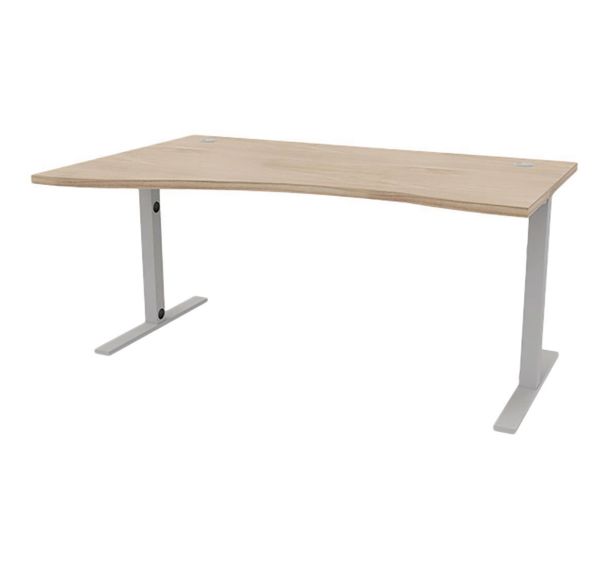 Bureau IDEA vague retour à gauche 180 cm pied fixe