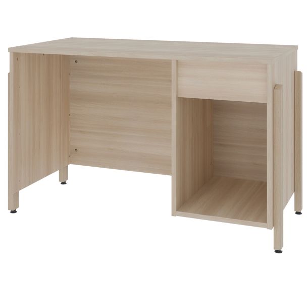 Bureau JEFF 120 x 60 cm caisson ouvert + 1 tiroir