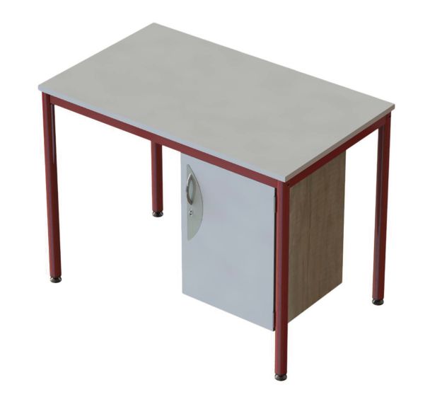 Bureau Quiétub 4 pieds + caisson 1 porte