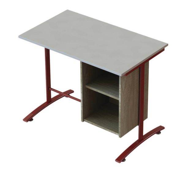 Bureau Quiétub pieds dégagement latéral caisson 1 tablette