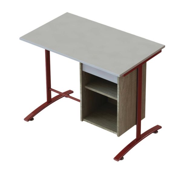 Bureau Quiétub pieds dégagement latéral caisson 1 tiroir