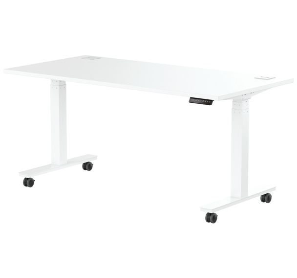 Bureau Sema électrique droit pied à roulettes