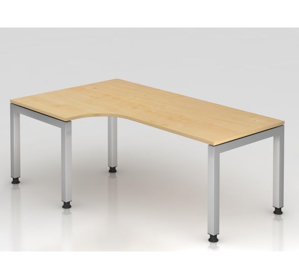 Bureau angle 90° avec pied en U carré - 200x120 cm - Hammerbacher