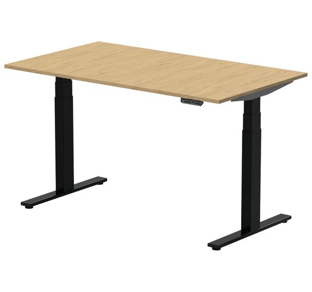Bureau assis-debout Victor 2 plateau mélaminé upcyclé- Makiba