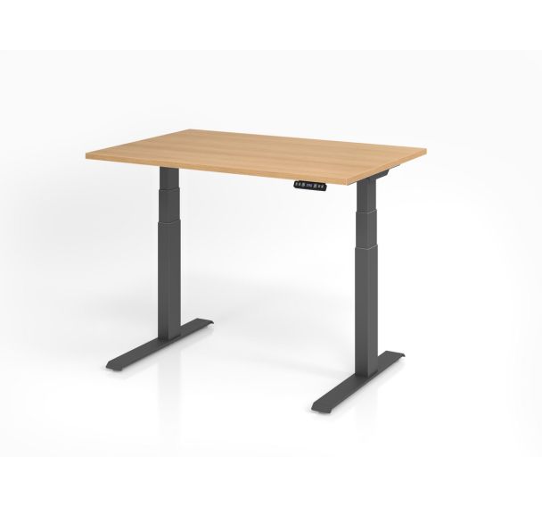 Bureau assis-debout XDKB - Plateau chêne - 120x80 cm - Hammerbacher