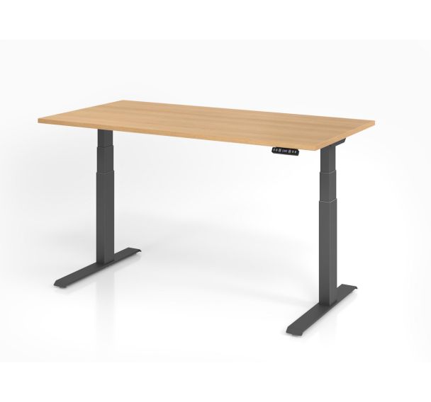 Bureau assis-debout XDKB - Plateau chêne - 160x80 cm - Hammerbacher