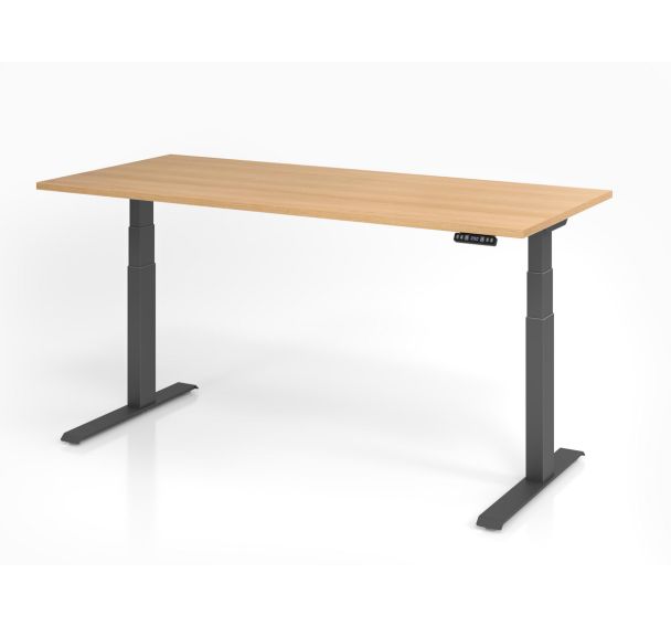 Bureau assis-debout XDKB - Plateau chêne - 180x80 cm - Hammerbacher