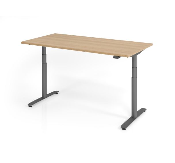 Bureau assis-debout XDLR - Plateau chêne - 160x80 cm - Hammerbacher