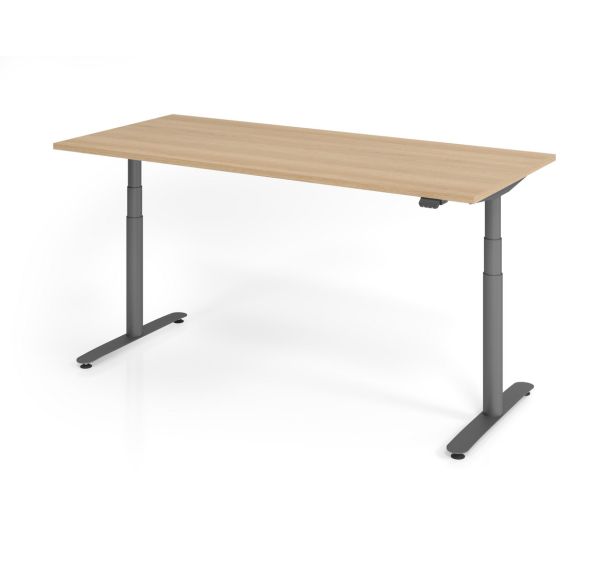 Bureau assis-debout XDLR - Plateau chêne - 180x80 cm - Hammerbacher