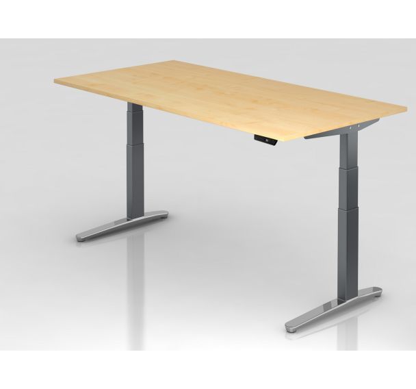 Bureau assis-debout pied aluminium XBHM - 200x100 cm - Hammerbacher