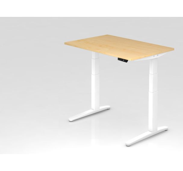 Bureau assis-debout pied blanc série XBHM-120x80 cm - Hammerbacher