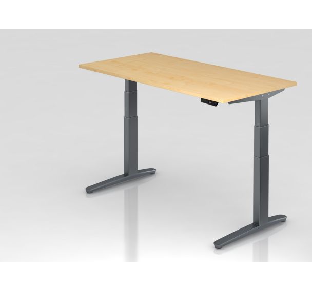 Bureau assis-debout pieds graphite série XBHM-160x80cm - Hammerbacher