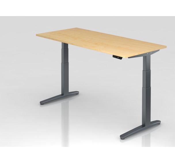 Bureau assis-debout pieds graphite série XBHM-180x80cm - Hammerbacher