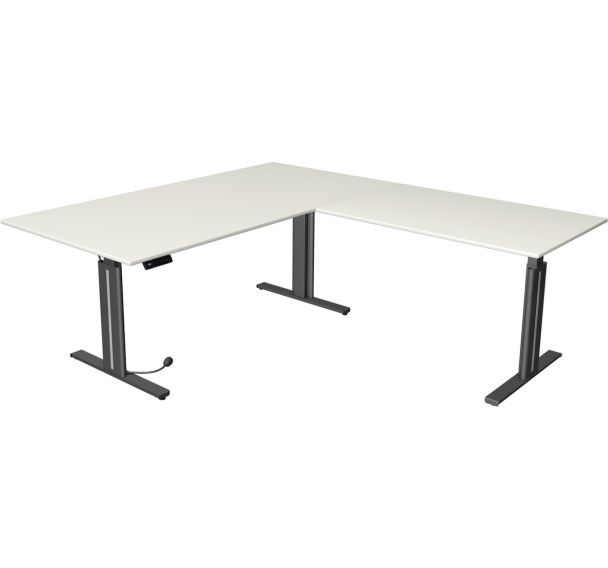 Bureau assis/debout Move 3 elegant, electr., L180xP80, ajout 100x60cm