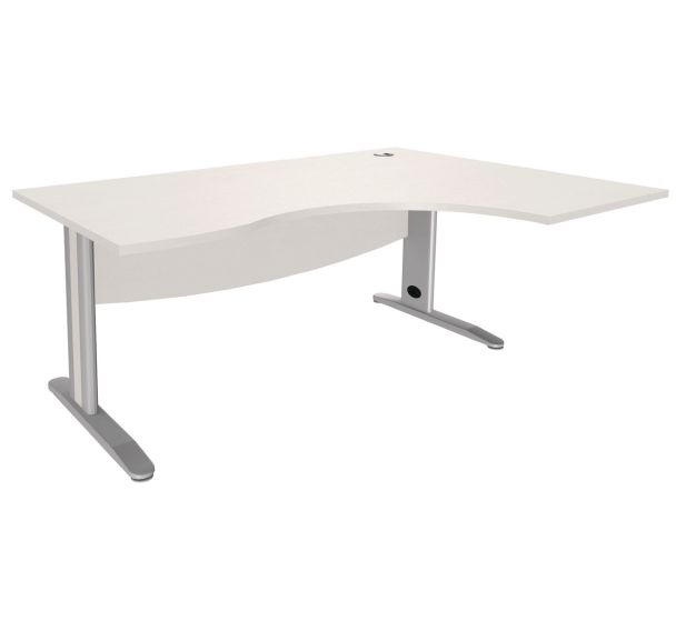 Bureau asymétrique avec retour Quatuor pieds L métal - Manutan Expert